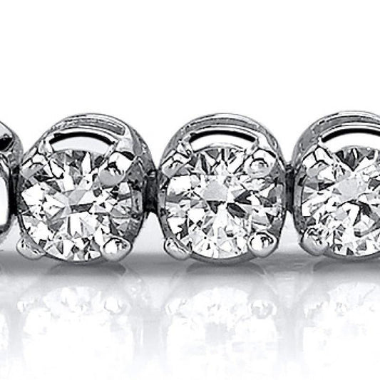 White Gold 14K Prong Lab Grown Diamonds Basic Tennis Bracelet 6.90 Carats - Tennis Bracelet-harrychadent.ca