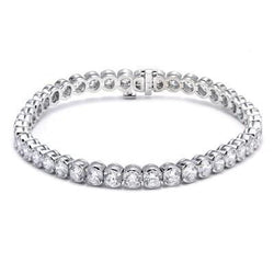 White Gold 14K Round Lab Grown Diamond Tennis Bracelet 10.10 Ct Jewelry