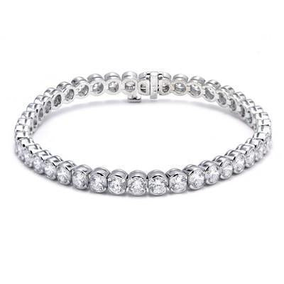 White Gold 14K Round Lab Grown Diamond Tennis Bracelet 10.10 Ct Jewelry