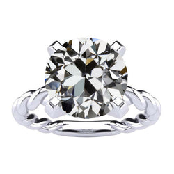 14 Karat White Gold Twisted Shank Fine Diamond Solitaire