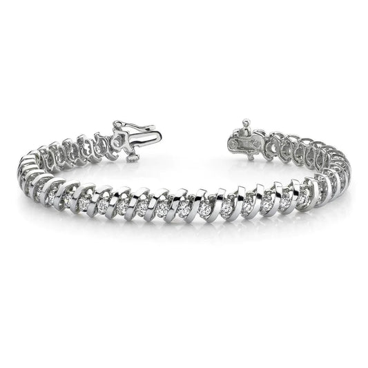White Gold Sparkling Round Lab Grown Diamonds Tennis Bracelet Fine Jewelry 10 Ct