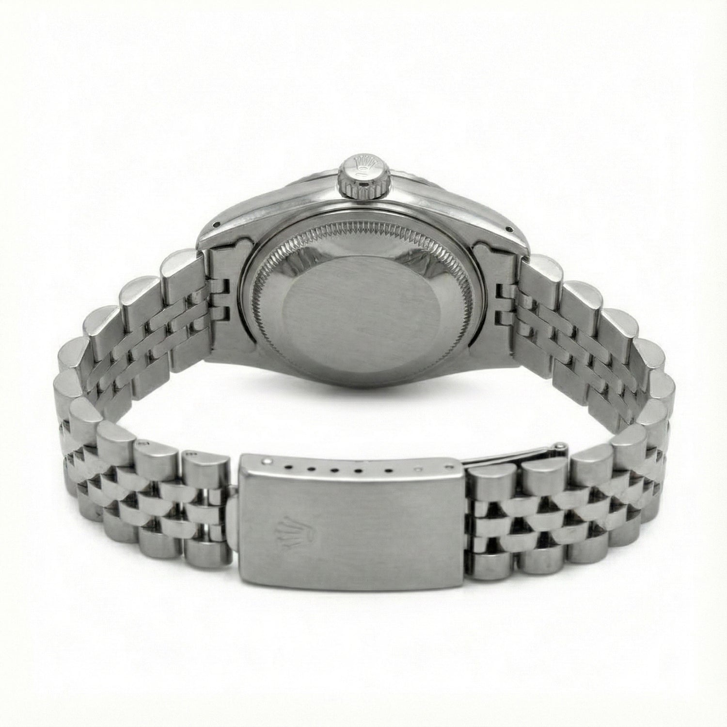 White Luminous Dial Rolex Date Just Ss Watch Fluted Bezel Datejust