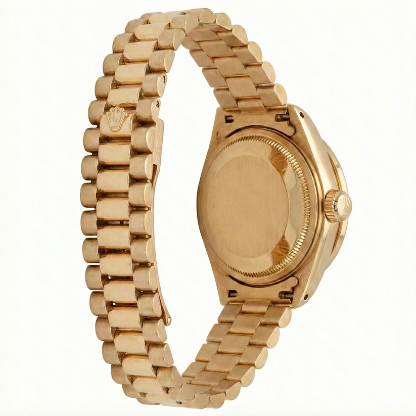 White Roman Dial Diamond Bezel Rolex Dj Watch President Style Yg