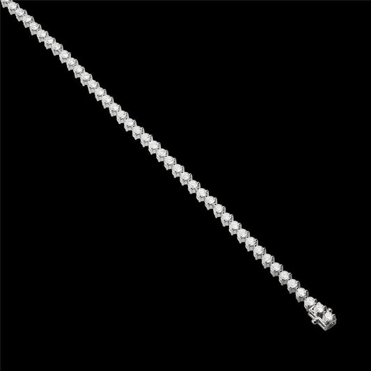 White Round Lab Grown Diamonds Tennis Bracelet 10.66 Carats 14K White Gold