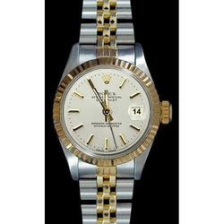 White Stick Dial Datejust Rolex Women Watch Ss & Gold Rolex