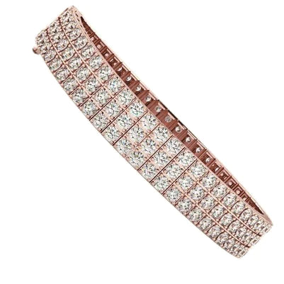 Wide Statement Tennis Genuine Diamond Bracelet