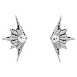 Brilliant Diamond Wing Drop Earrings 0.50 ct in 14 Karat White