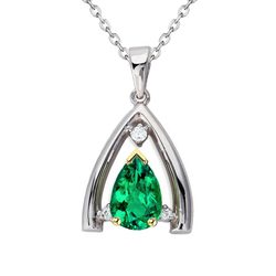 Handmade GIA Certified Fine Emerald Gemstone Pendant – 1 ct