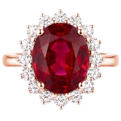 Natural Ruby Ring 8.50ct - Rose Gold 14K