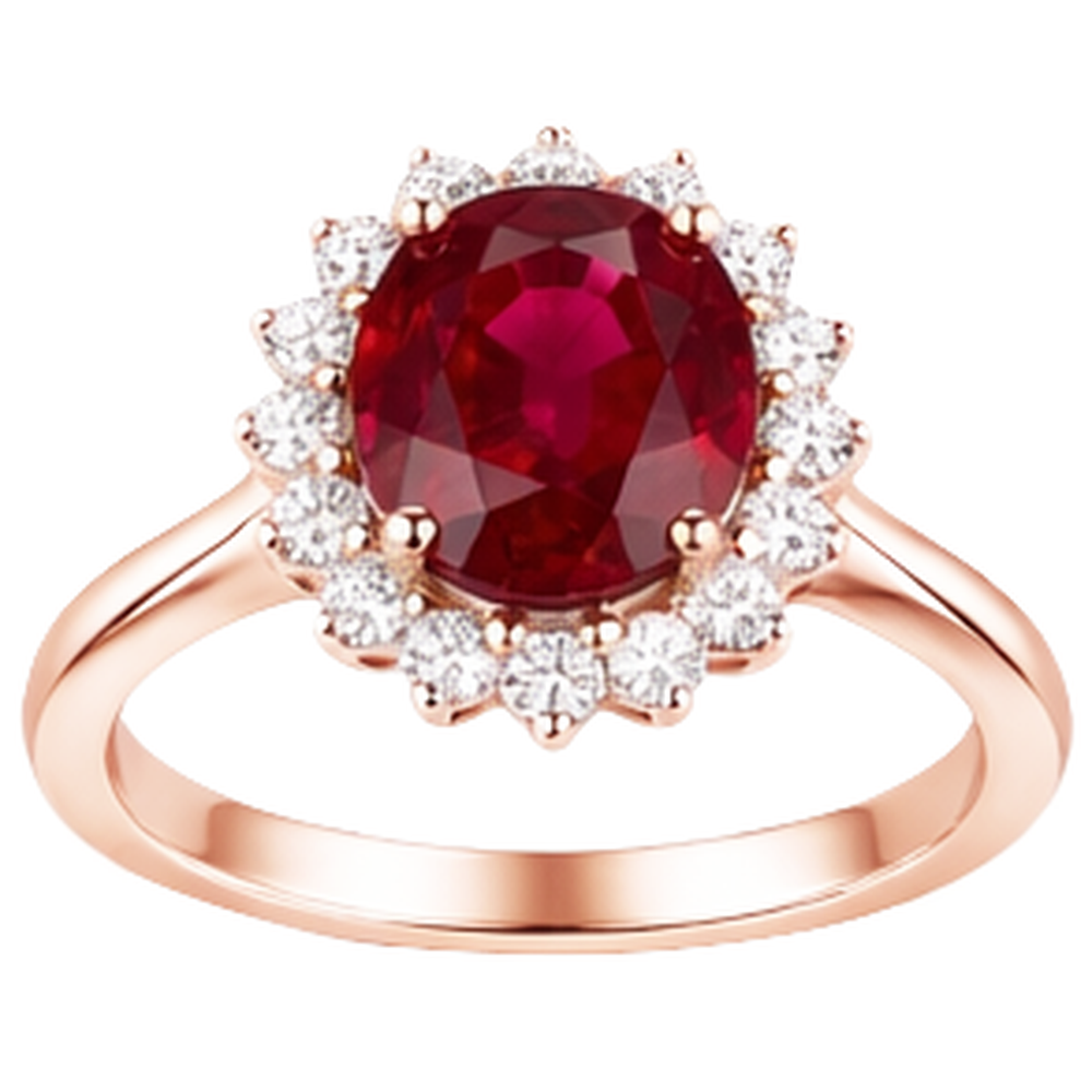 natural round ruby 8.50ct ring side angle