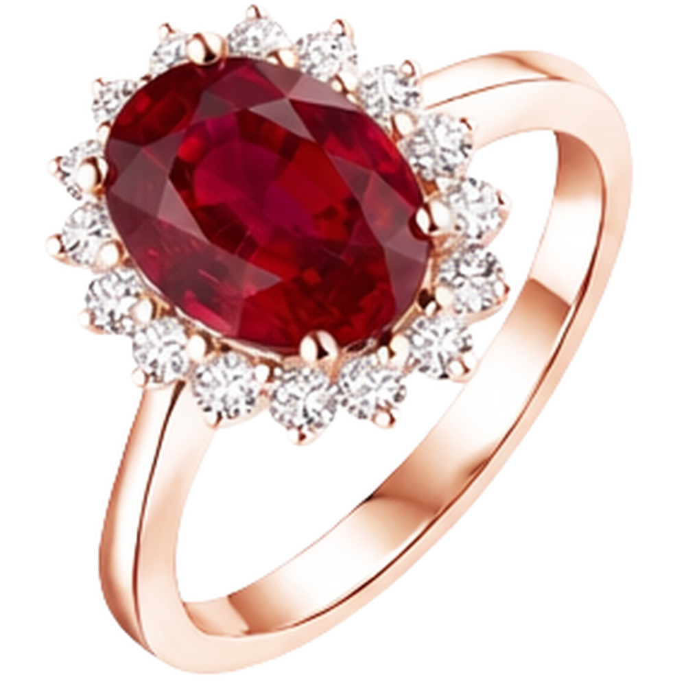 natural round ruby 8.50ct ring close up detail