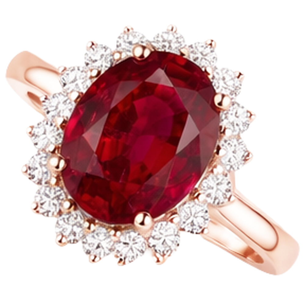 natural round ruby 8.50ct ring top view