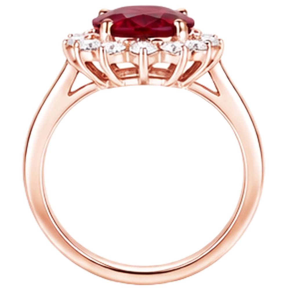 natural round ruby 8.50ct ring profile view