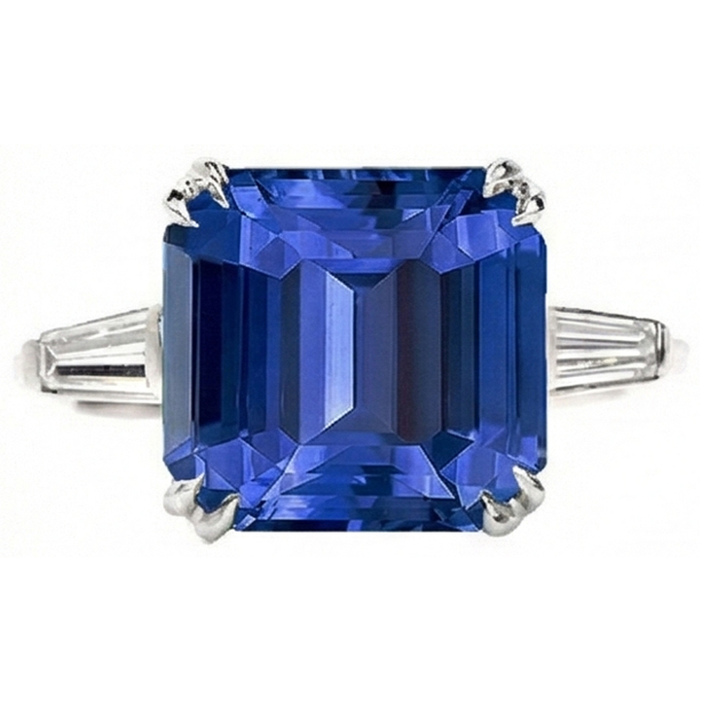 Women 3 Stone Emerald Sapphire Ring & Natural Earth Mined Diamond ( Not Lab Grown )s 4.50 Carats