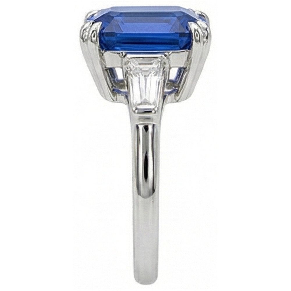 Women 3 Stone Emerald Sapphire Ring & Natural Earth Mined Diamond ( Not Lab Grown )s 4.50 Carats