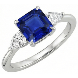 Natural Sapphire Ring 2.75ct - White Gold 14K