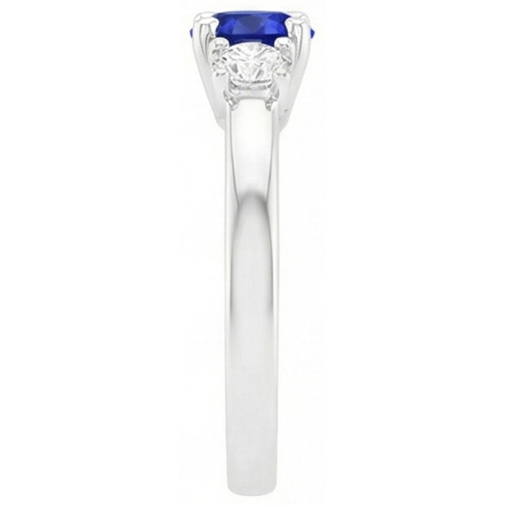 natural round sapphire 1.50ct ring profile view