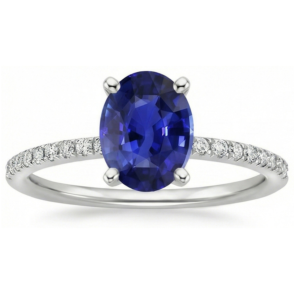 natural round sapphire 4.50ct ring close up detail