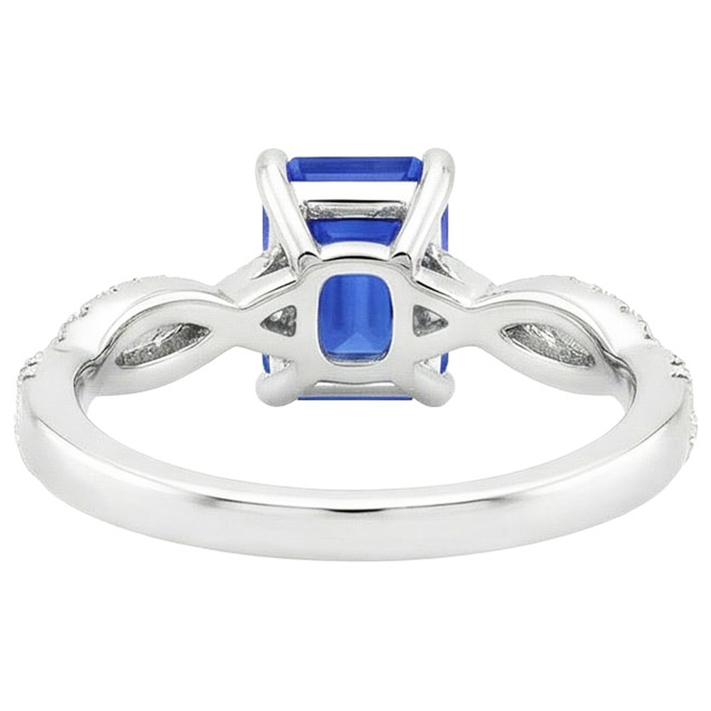 natural emerald sapphire 4.25ct ring close up detail