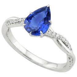 Natural Sapphire Ring 5ct - White Gold 14K