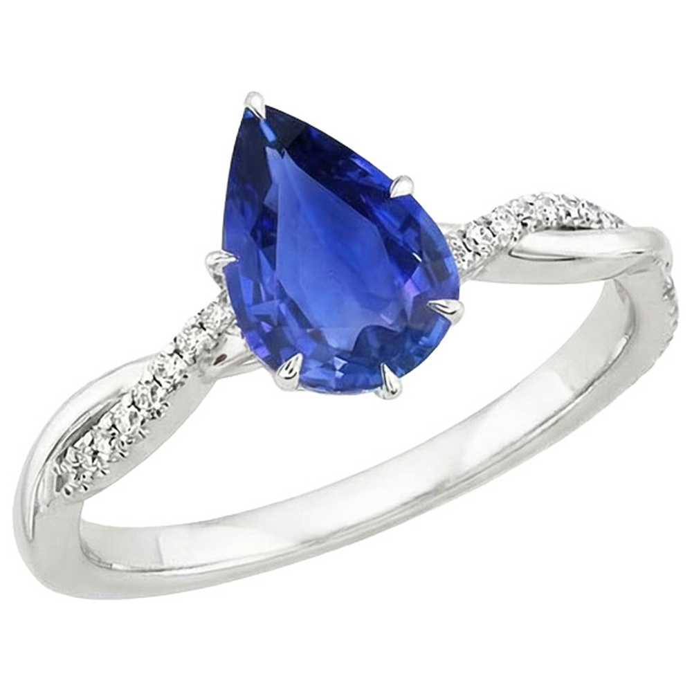 natural round sapphire 5ct ring top view