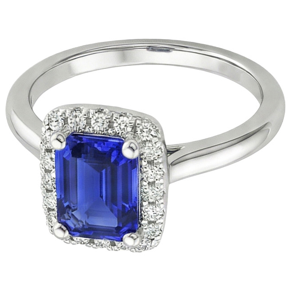 Women Engagement Ring Emerald Sri Lankan Sapphire & Natural Earth Mined Diamond ( Not Lab Grown ) 4 Carats