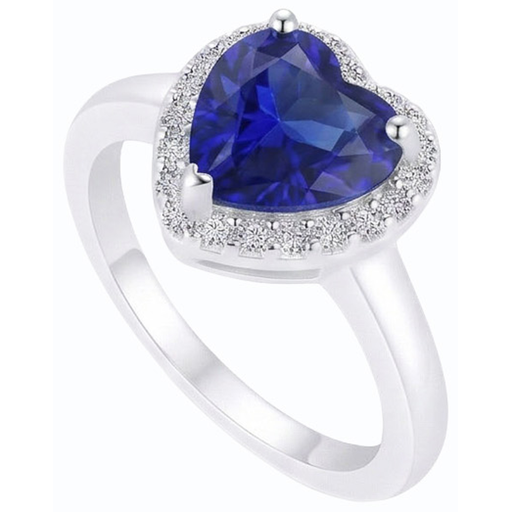 natural round sapphire 3ct ring side angle