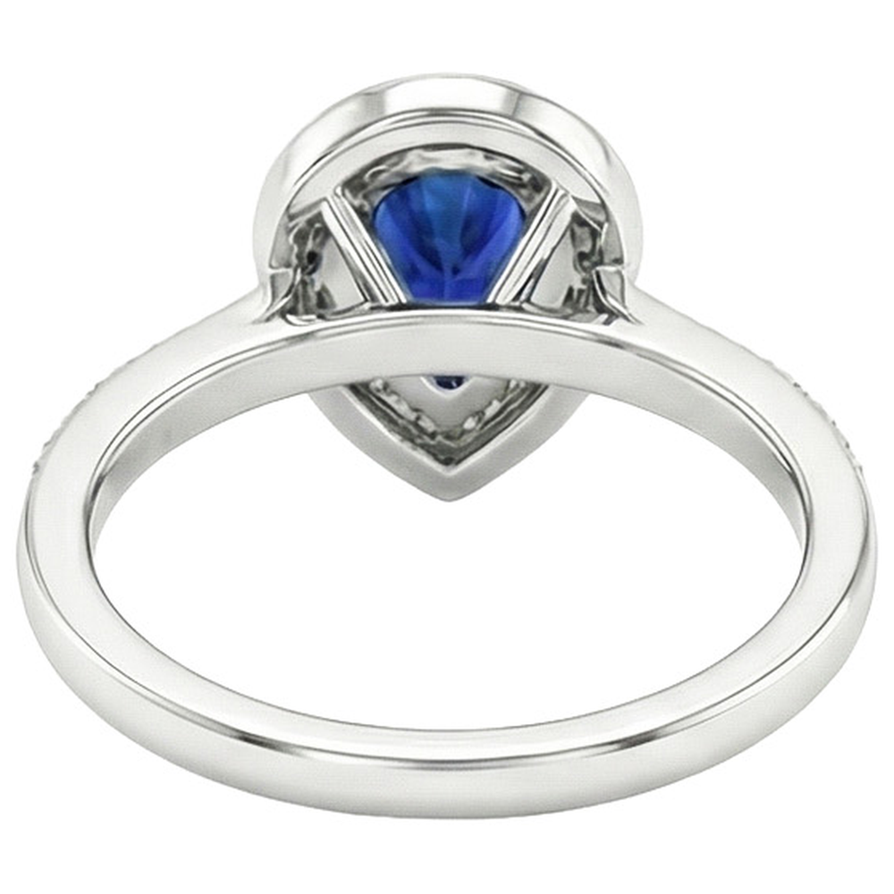natural round sapphire 3ct ring side angle