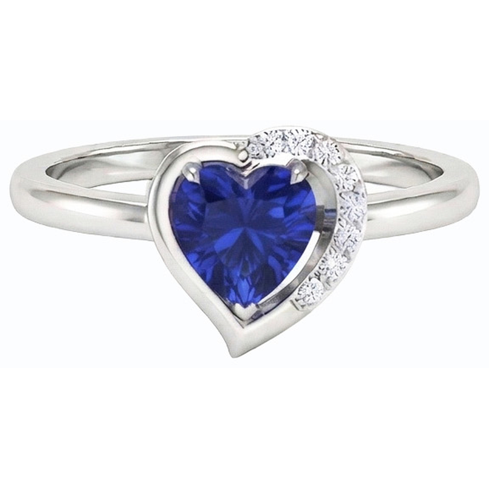 natural round sapphire 2ct ring side angle