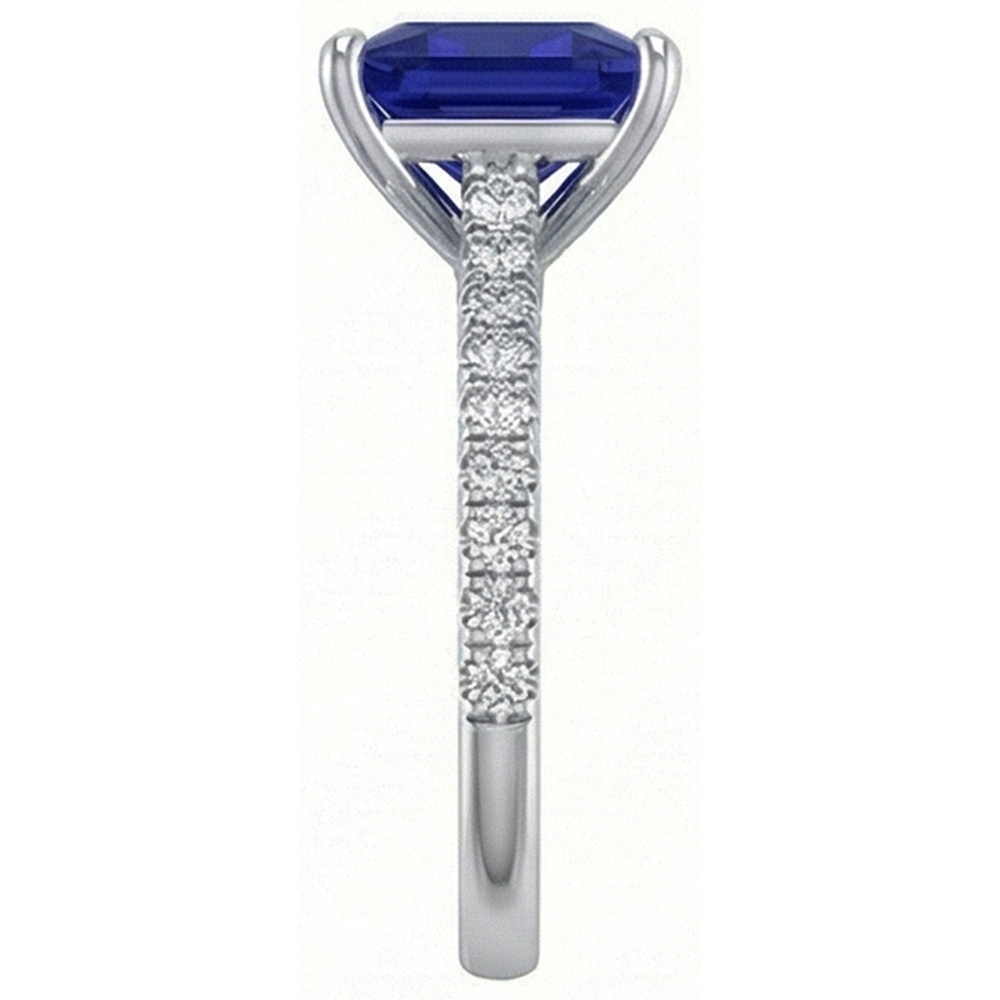 natural round sapphire 4.75ct ring profile view