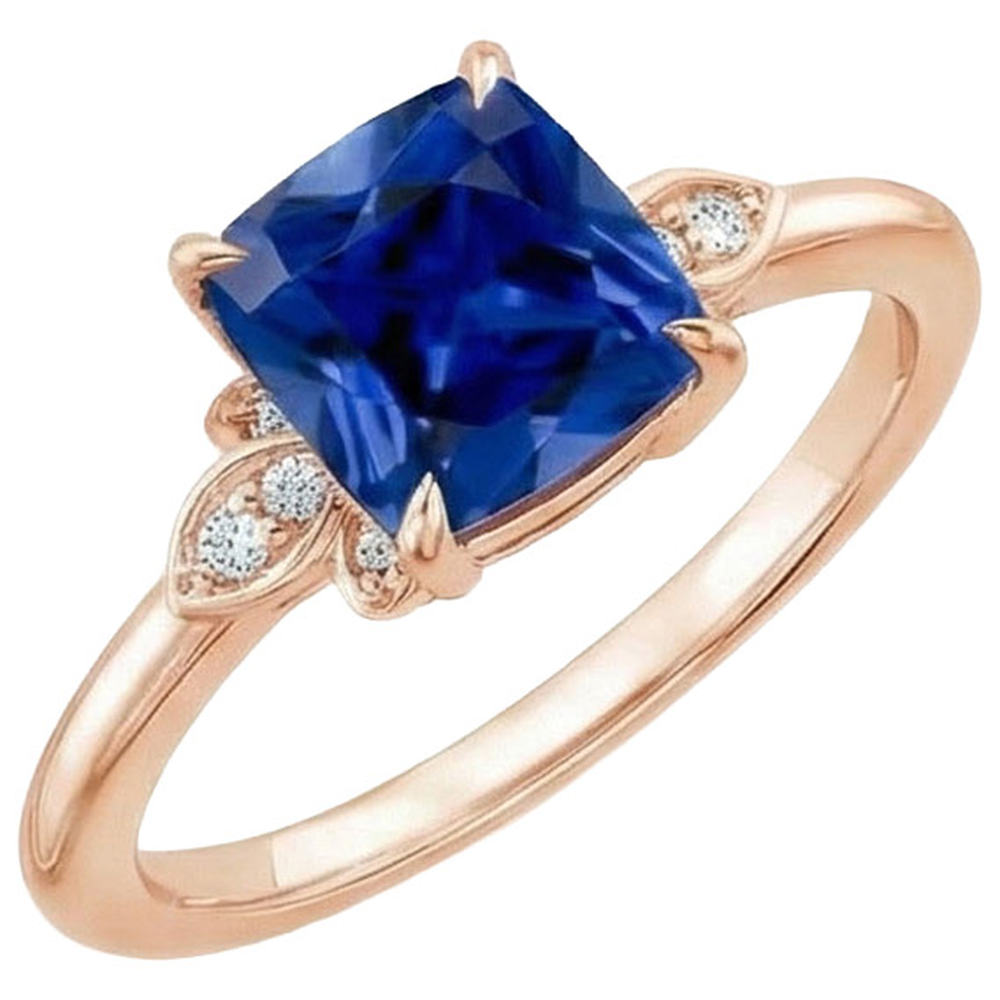natural round sapphire 2.50ct ring side angle