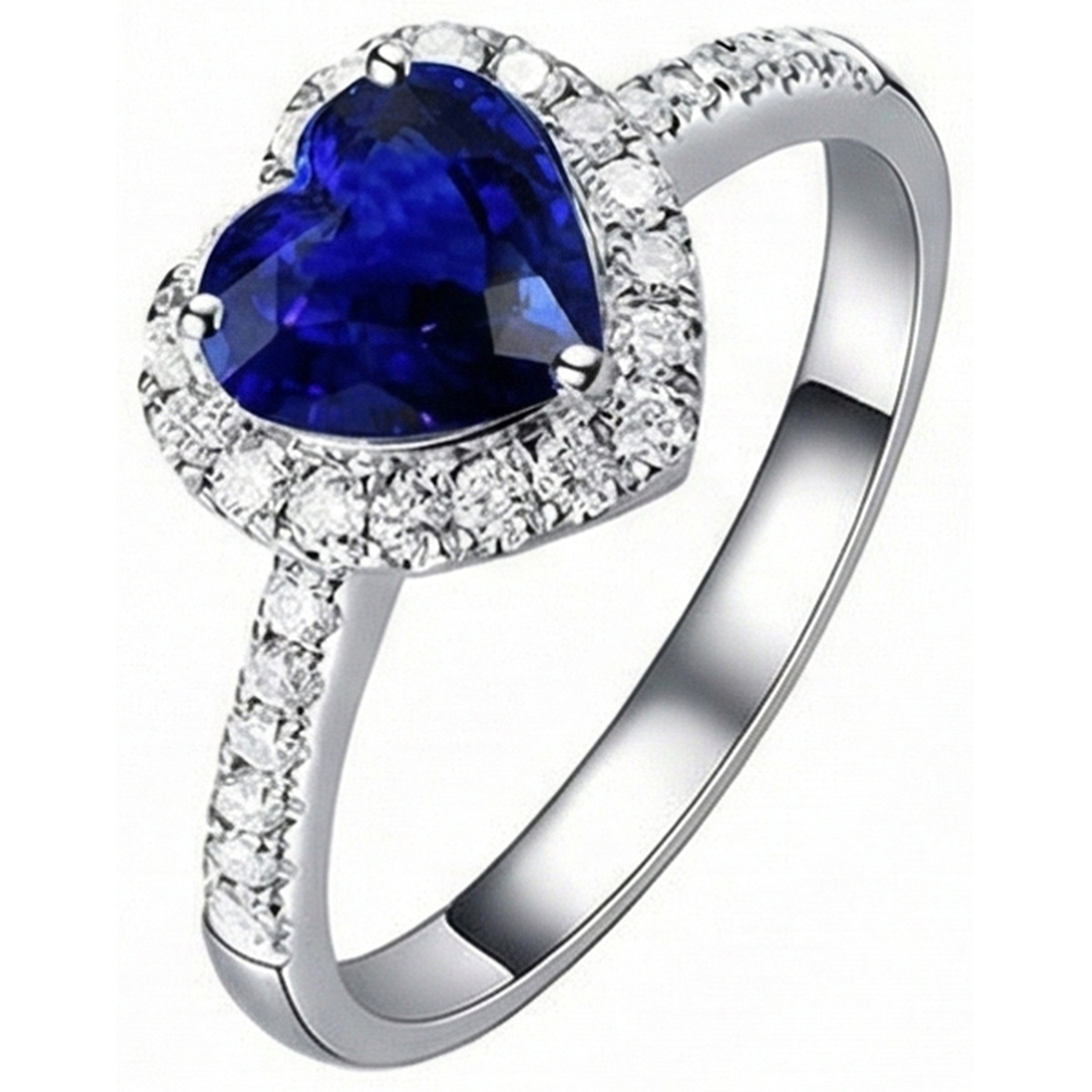 natural round sapphire 4ct ring close up detail