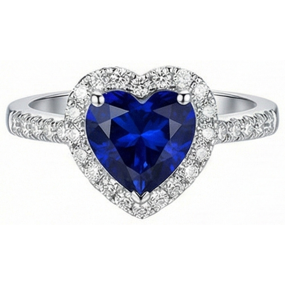 natural round sapphire 4ct ring side angle