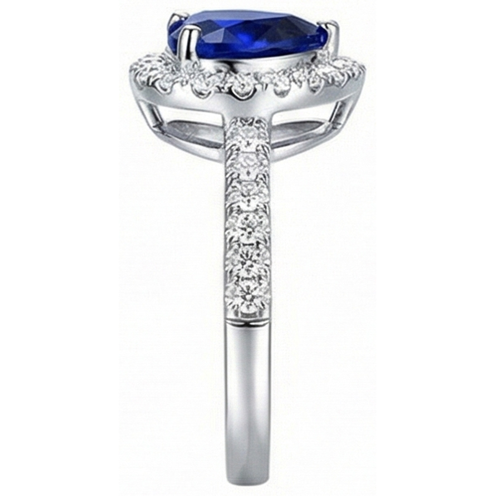 natural round sapphire 4ct ring top view