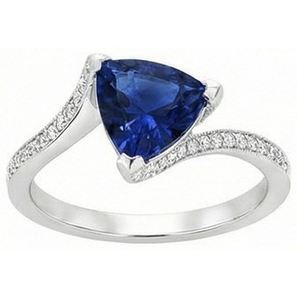 natural round sapphire 2.50ct ring front view