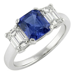 Natural Sapphire Ring 1.50ct - White Gold 14K
