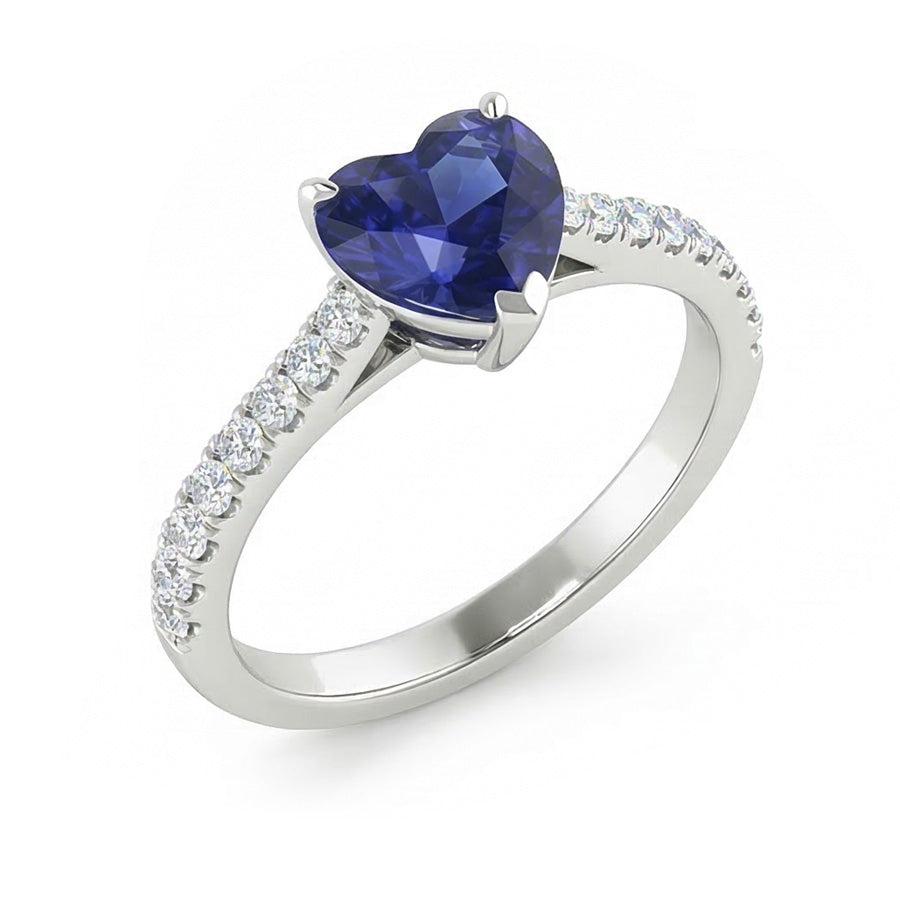 natural round sapphire 2.50ct ring front view
