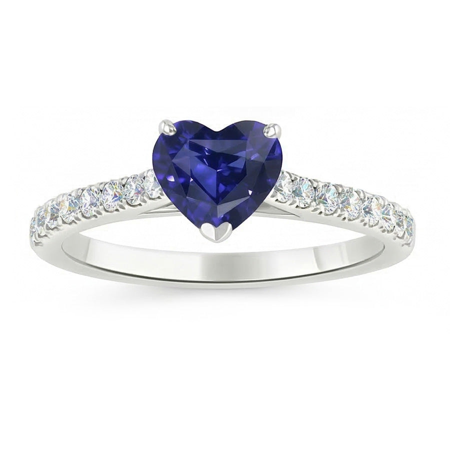 natural round sapphire 2.50ct ring side angle