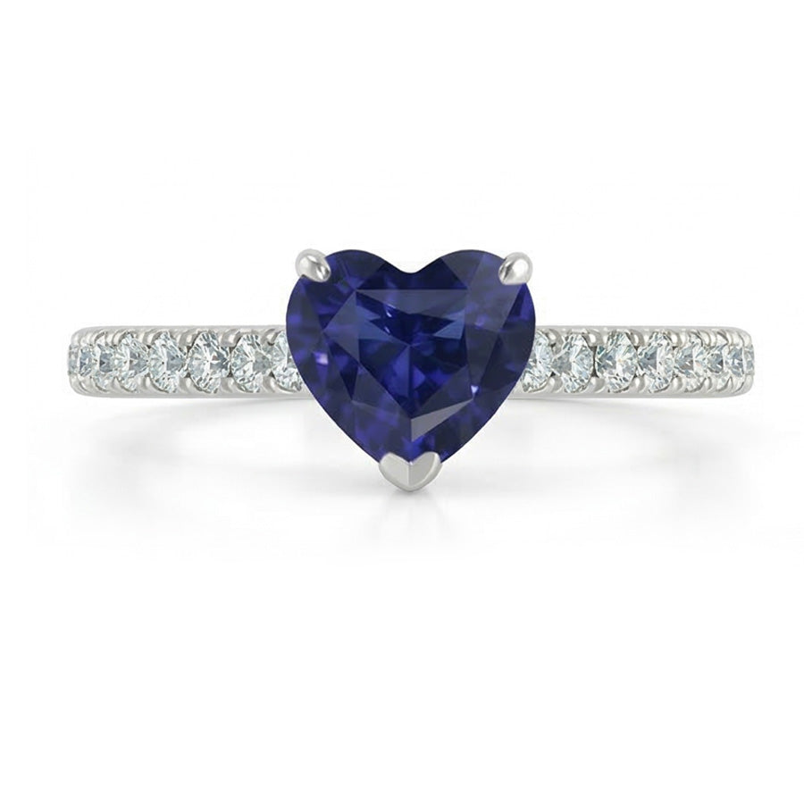 natural round sapphire 2.50ct ring top view