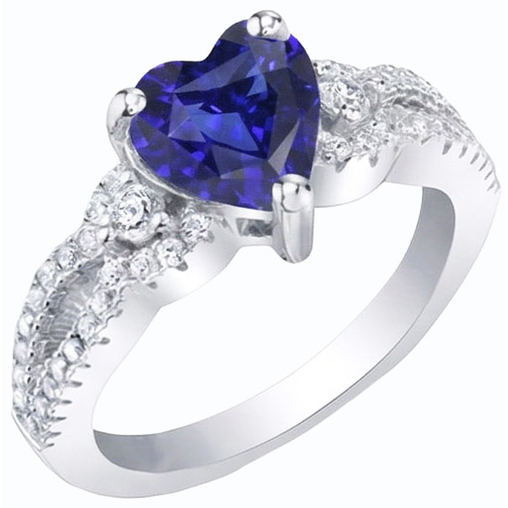 natural round sapphire 3ct ring close up detail