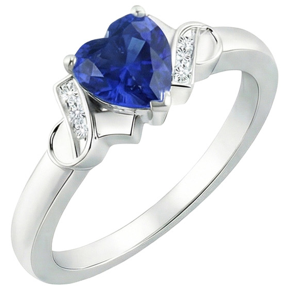 natural round sapphire 3.25ct ring close up detail