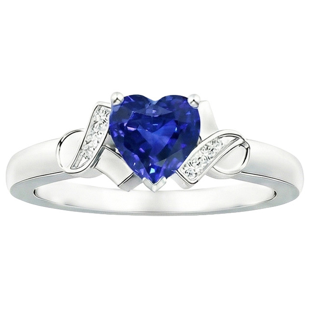 natural round sapphire 3.25ct ring side angle