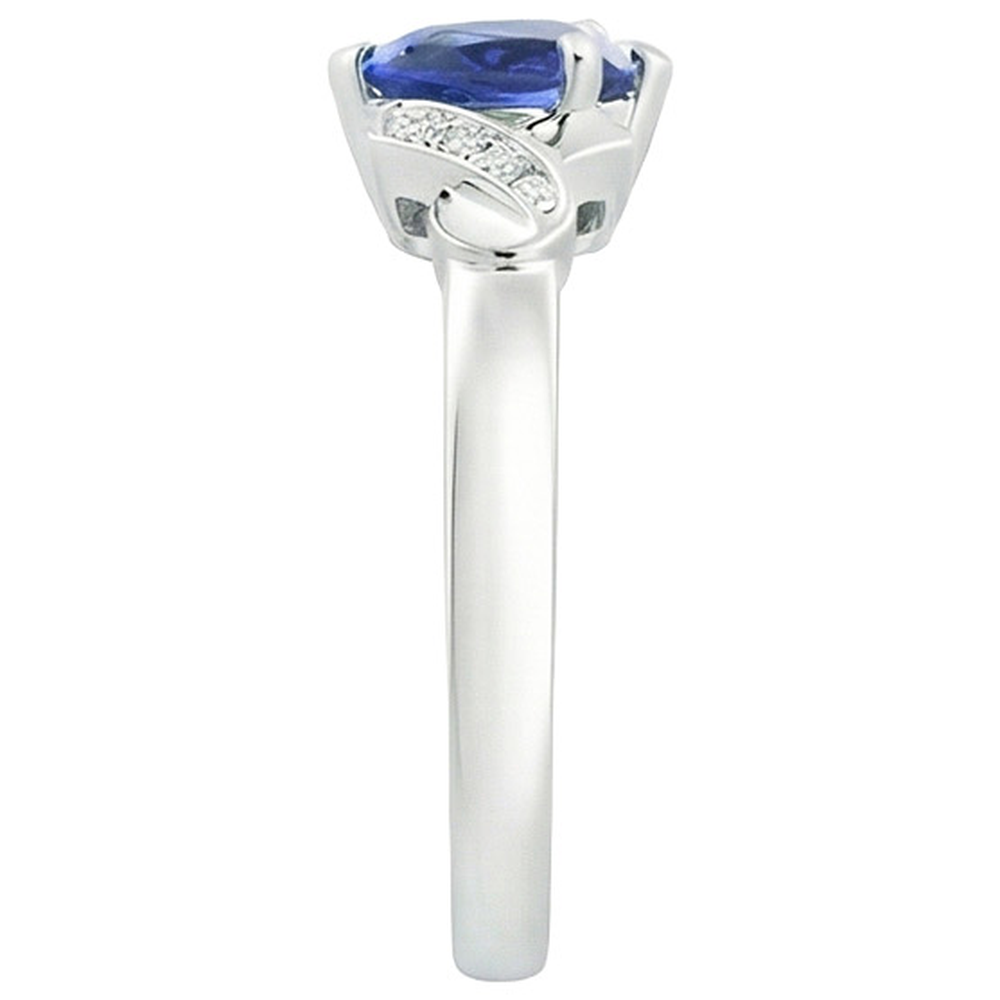 natural round sapphire 3.25ct ring profile view