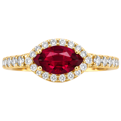 Women Red Marquise Cut Ruby Natural Earth Mined Diamond ( Not Lab Grown ) Ring 3.50 Carats Yellow Gold 14K
