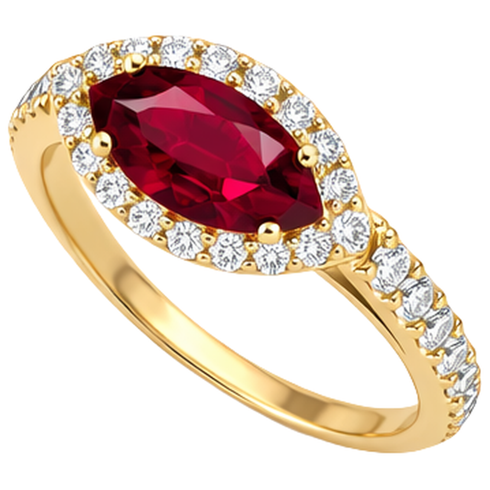 Women Red Marquise Cut Ruby Natural Earth Mined Diamond ( Not Lab Grown ) Ring 3.50 Carats Yellow Gold 14K