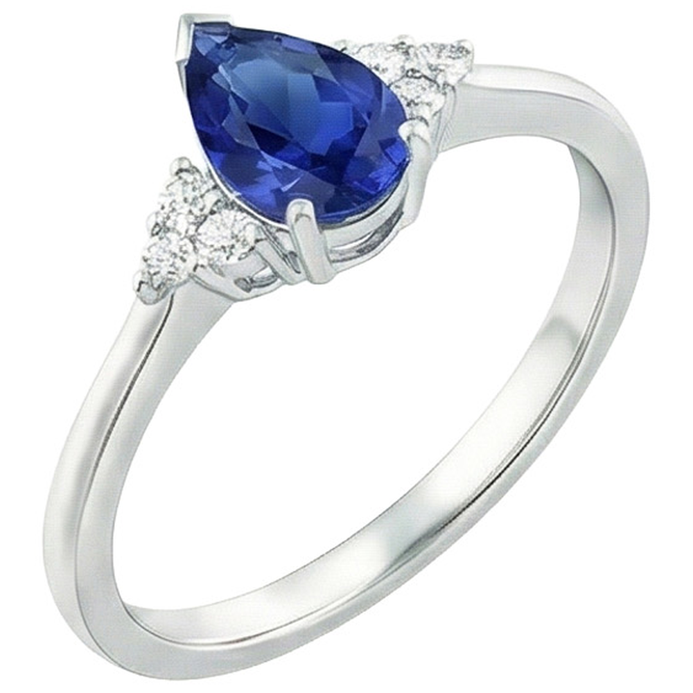 natural round sapphire 3.25ct ring close up detail