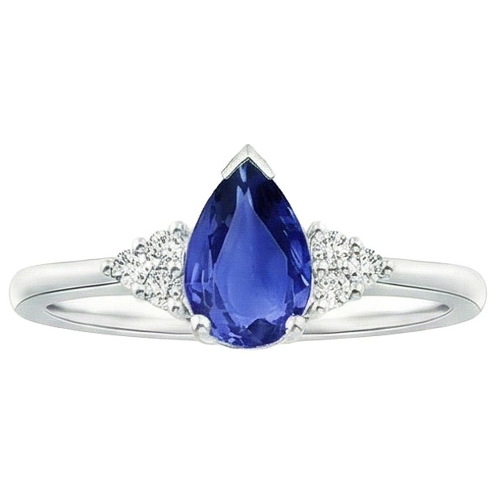 natural round sapphire 3.25ct ring side angle