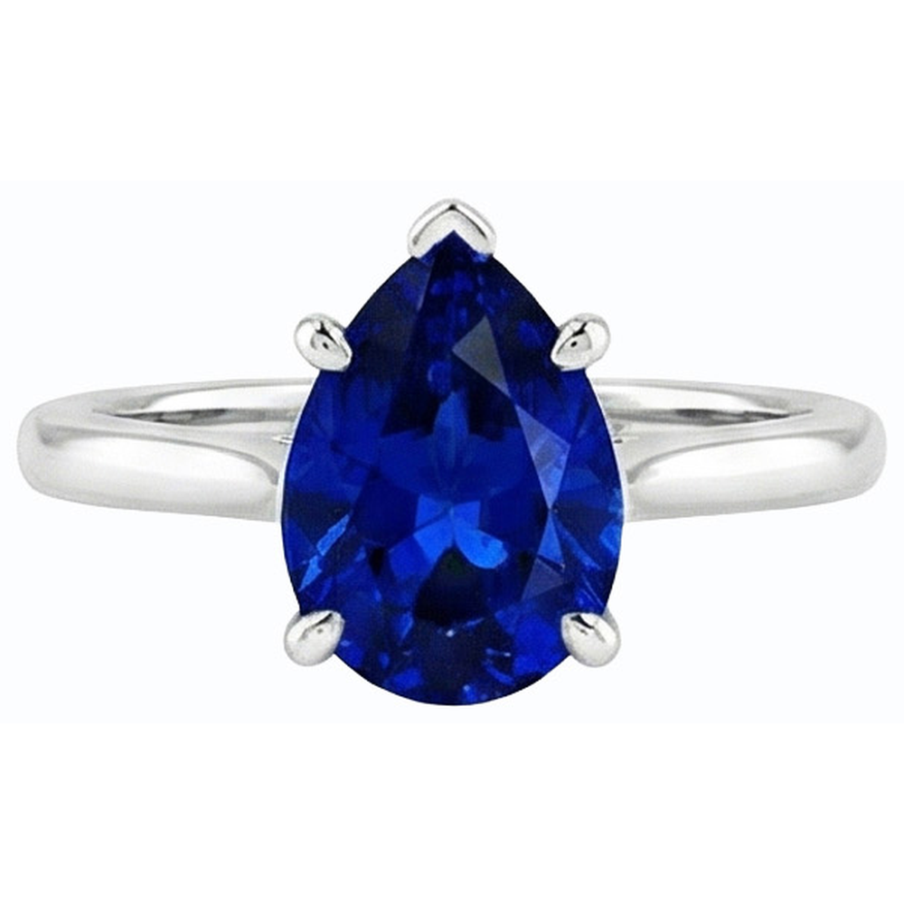 natural pear sapphire 1ct ring side angle