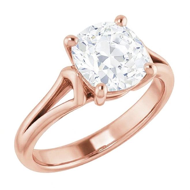 natural round diamond 3.50ct ring close up detail