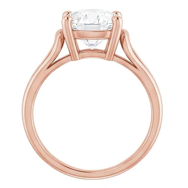 natural round diamond 3.50ct ring on white background